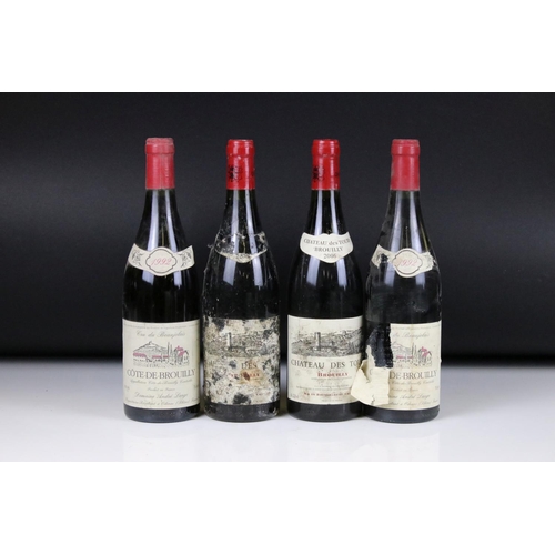 398 - Wine - 2006 Chateau des Tours Brouilly x 4, 1992 Domaine Andre Large Cote-de-Brouilly x 5 & 2008 Dom... 