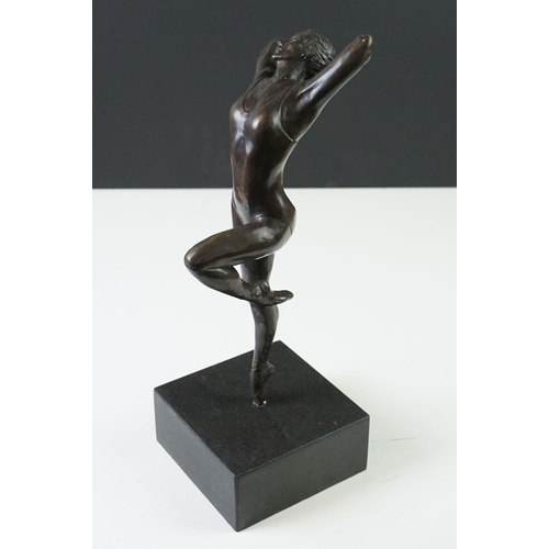 145 - Bronze Figure of a Ballet Dancer mounted on a square plinth, numbered 6/10 (underneath foot), 33cm h... 