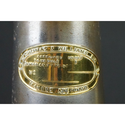 154 - Welsh Brass & Metal Miner's Lamp by E. Thomas & Williams Ltd of Aberdare (type and number unmarked),... 