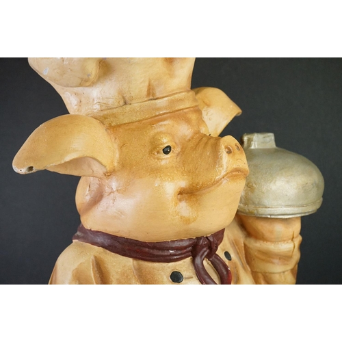 166 - Butcher's Shop Display Composite Model of a Pig in Chef's outfit, 62cm high