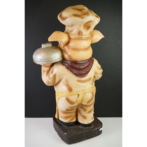 166 - Butcher's Shop Display Composite Model of a Pig in Chef's outfit, 62cm high