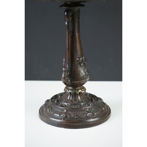 183 - 19th century Cast Iron Comport in the Romanesque style, 26cm high