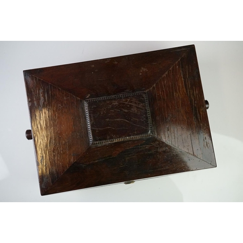 201 - 19th century Rosewood Jewellery Box with twin turned handles, the hinged lid opening to a lift out s... 