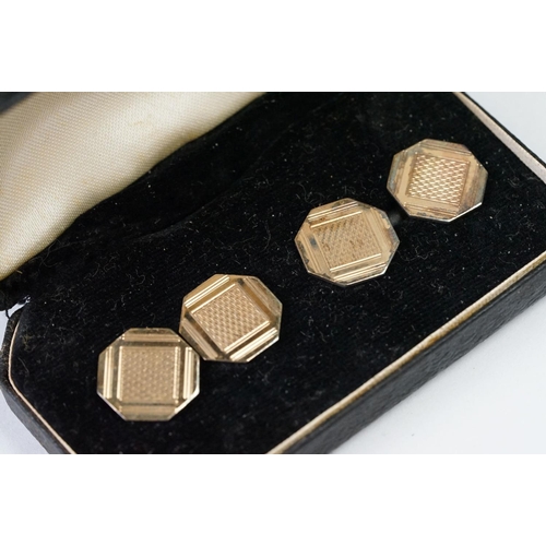 239A - 9ct gold on silver vintage cufflinks