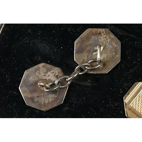 239A - 9ct gold on silver vintage cufflinks