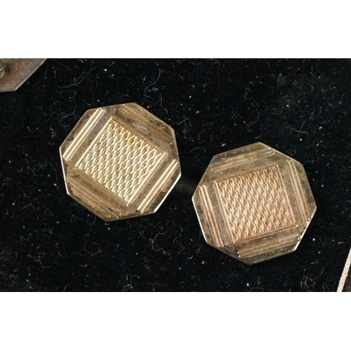 239A - 9ct gold on silver vintage cufflinks