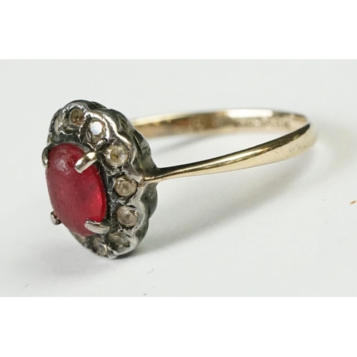 240A - Victorian 9ct gold on silver ladies ring