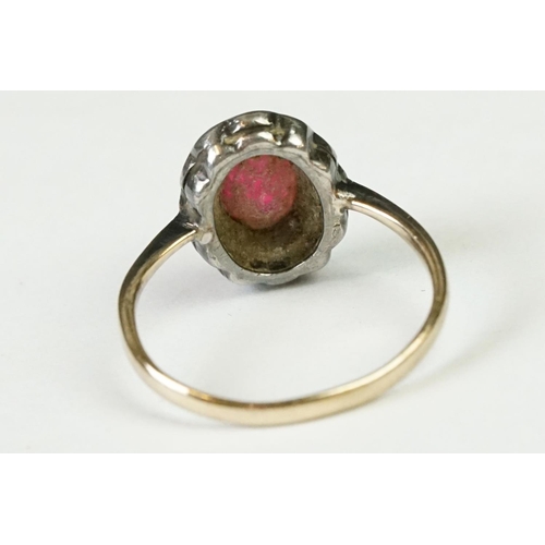 240A - Victorian 9ct gold on silver ladies ring