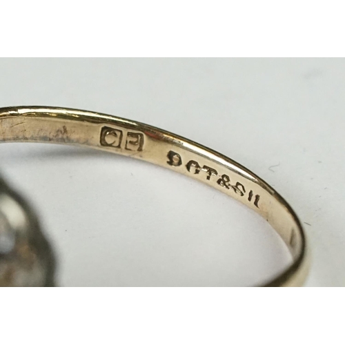 240A - Victorian 9ct gold on silver ladies ring