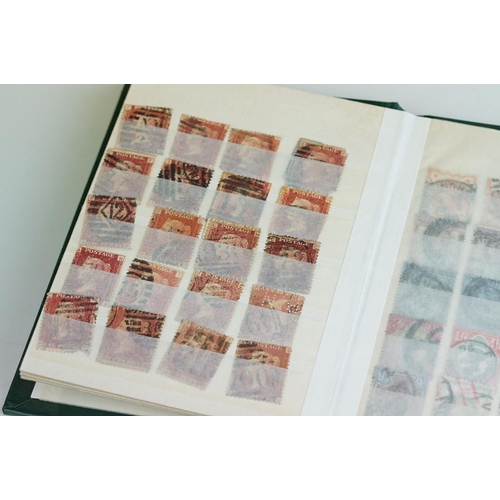 220 - A small stamp stock album complete with contents to include a Queen Victoria penny black and over 10... 