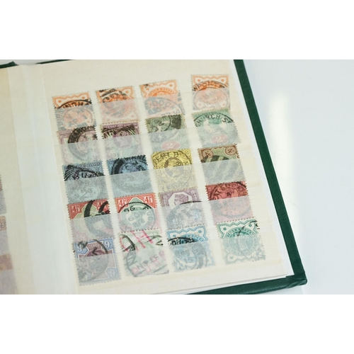 220 - A small stamp stock album complete with contents to include a Queen Victoria penny black and over 10... 