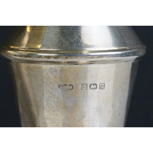 243 - A fully hallmarked sterling silver salt and pepper shaker, assay marked for Birmingham and maker mar... 