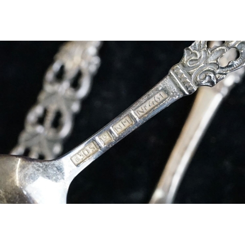 244 - A cased set of six Scandinavian .830 silver tea spoons.