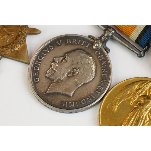 259 - A full size British World War One medal group to include the 1914-15 star medal, the victory medal a... 