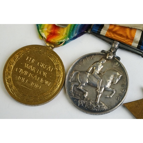 259 - A full size British World War One medal group to include the 1914-15 star medal, the victory medal a... 