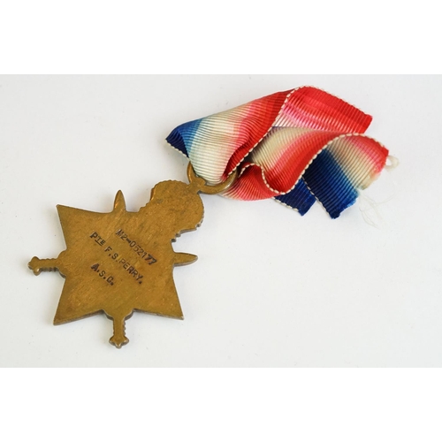 265 - A British World War One full size medal trio to include the 1914-15 star medal, the 1914-18 British ... 