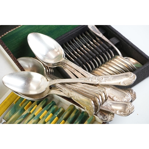 282 - A large quantity of flatware to include a quantity of Orbrille examples with '84' stamped to the spo... 