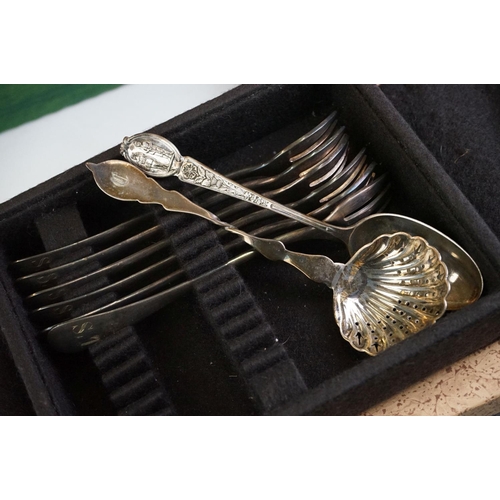 282 - A large quantity of flatware to include a quantity of Orbrille examples with '84' stamped to the spo... 