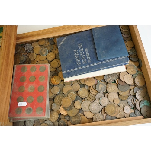 283 - A large collection of mixed coins and banknotes to include British pre decimal and foreign examples.