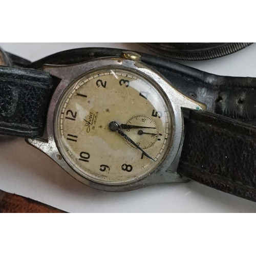 287 - A small collection of vintage watches to include Roamer and Oriosa examples together with a pocket w... 