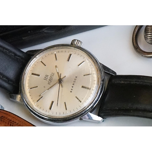 287 - A small collection of vintage watches to include Roamer and Oriosa examples together with a pocket w... 