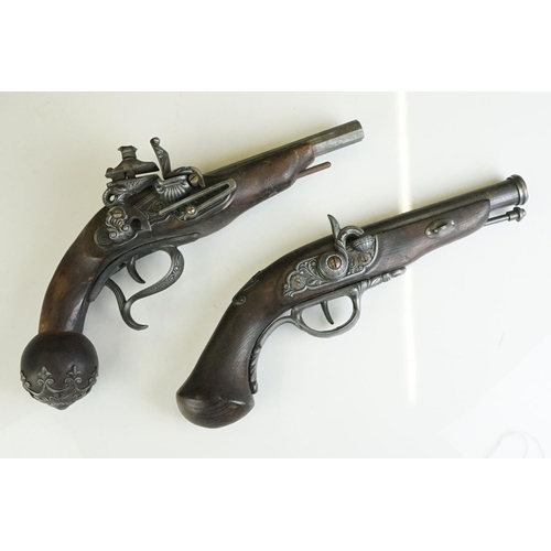 292 - Pair of vintage replica flintlock pistols