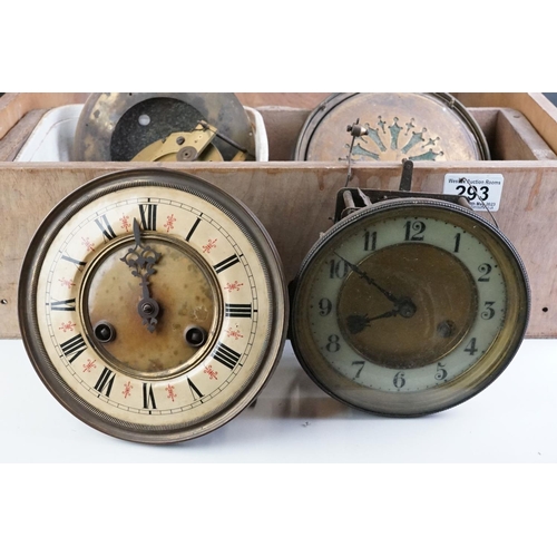 293 - Wooden tray of Clock Parts, Spares and Repairs