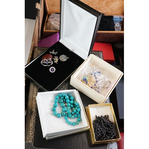 295 - A large collection of vintage and contemporary costume jewellery to include gem set and silver examp... 