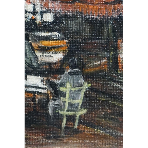 458 - 20th century oils on board, an Impressionist view of Paris and Montmartre, signed with monogram