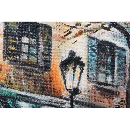 458 - 20th century oils on board, an Impressionist view of Paris and Montmartre, signed with monogram