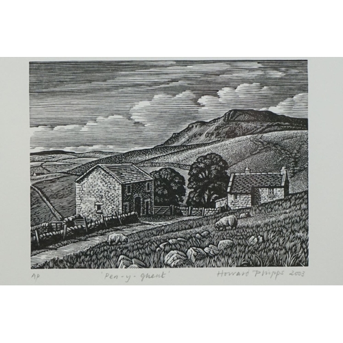 468 - Howard Phipps RWA, SWE (b.1954) Artists Proof  Engraving titled ' Pen-y-Gwent ' and dated 2003, 7.5c... 