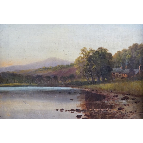 479 - D Haynes, Late 19th / Early 20th century Landscape Oil Painting on Canvas, signed lower right, 30cm ... 