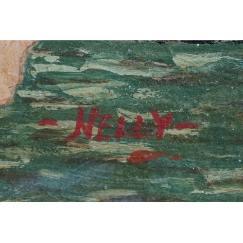 482 - Pair of oils on board of pigs, one titled ' Nelly ' & the other ' Spot, ' (2)