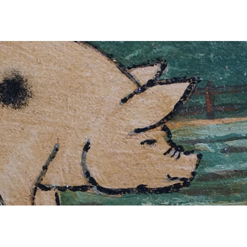 482 - Pair of oils on board of pigs, one titled ' Nelly ' & the other ' Spot, ' (2)