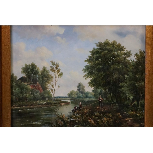 520 - Three Oil Paintings including Oil on Board of Figures on a Boat, Eva O'Connell Killarney Lakes and a... 