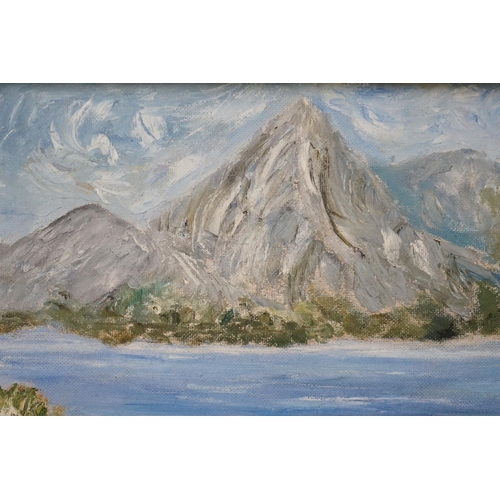 520 - Three Oil Paintings including Oil on Board of Figures on a Boat, Eva O'Connell Killarney Lakes and a... 