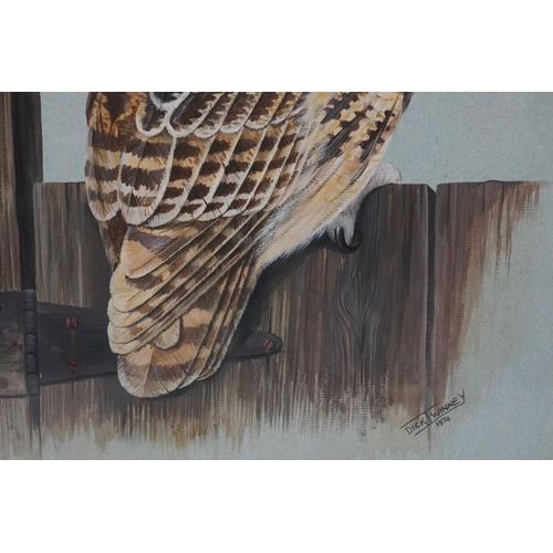 521 - Dick Twinney Watercolour of a Tawny Owl signed and dated 1974, 44cm x 31cm together with 19th centur... 