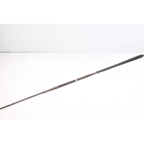 159 - 19th / Early 20th century Tribal Hunting or Throwing Spear, possibly Maasai, the double edge steel b... 