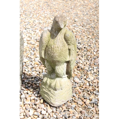 530 - Pair of Reconstituted Stone Garden Eagles, 49cm high