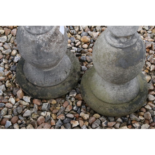 531 - Pair of Reconstituted Stone Pillar Finials, 45cm high