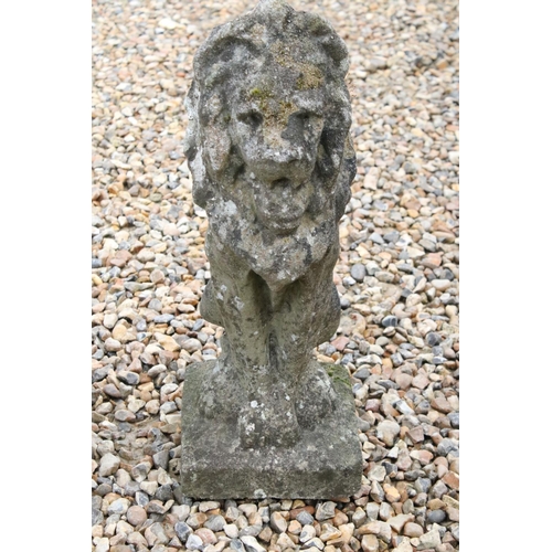 532 - Pair of Reconstituted Stone Garden Lions, 58cm high