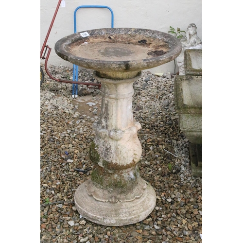 536 - Garden Reconstituted stone bird bath, 78cm high