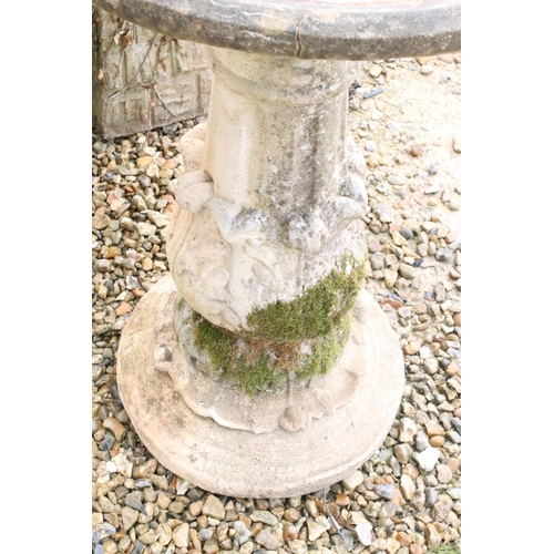 536 - Garden Reconstituted stone bird bath, 78cm high