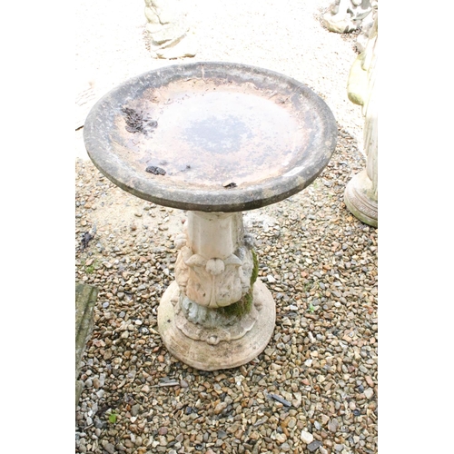 536 - Garden Reconstituted stone bird bath, 78cm high