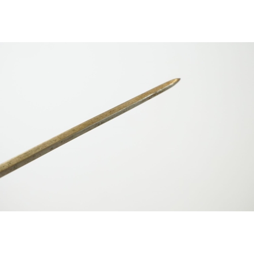 276A - A vintage Bamboo sword stick with white metal collar.