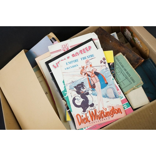 431 - Mixed ephemera to include mid 20th century movie photos, postcards & books, theatre programmes, Bart... 