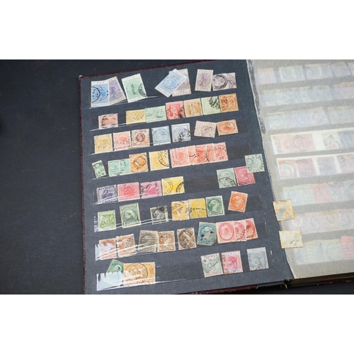 435 - Stamp stock book, mostly GB and Commonwealth, to include Queen Victoria penny black & several penny ... 