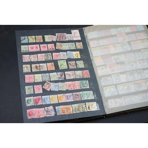 435 - Stamp stock book, mostly GB and Commonwealth, to include Queen Victoria penny black & several penny ... 