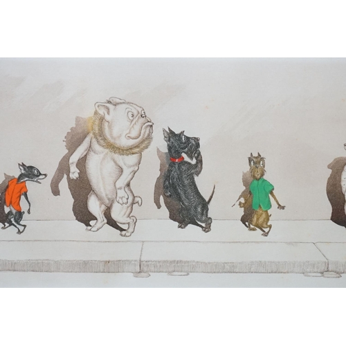 461 - Two Signed Boris O'Klein Humorous Dog Prints titled P' Etouidic and Le Malentendu, both signed in pe... 