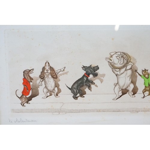 461 - Two Signed Boris O'Klein Humorous Dog Prints titled P' Etouidic and Le Malentendu, both signed in pe... 